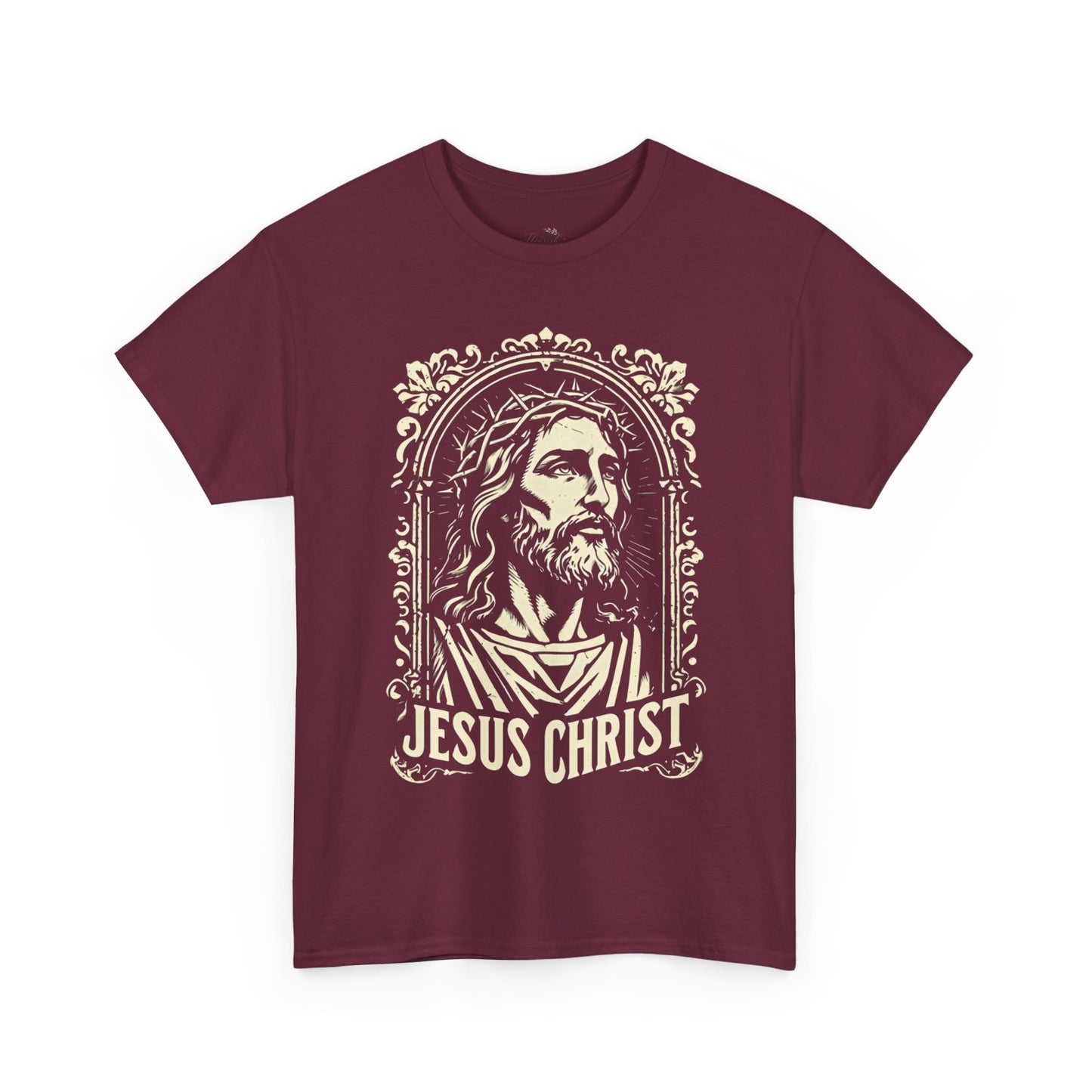 Jesus Christ Front Graphic Tee - Vintage Ornate T-Shirt