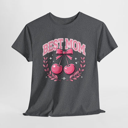 Best Mom Cherry Tee — Cute Pink Mother's Day T-Shirt