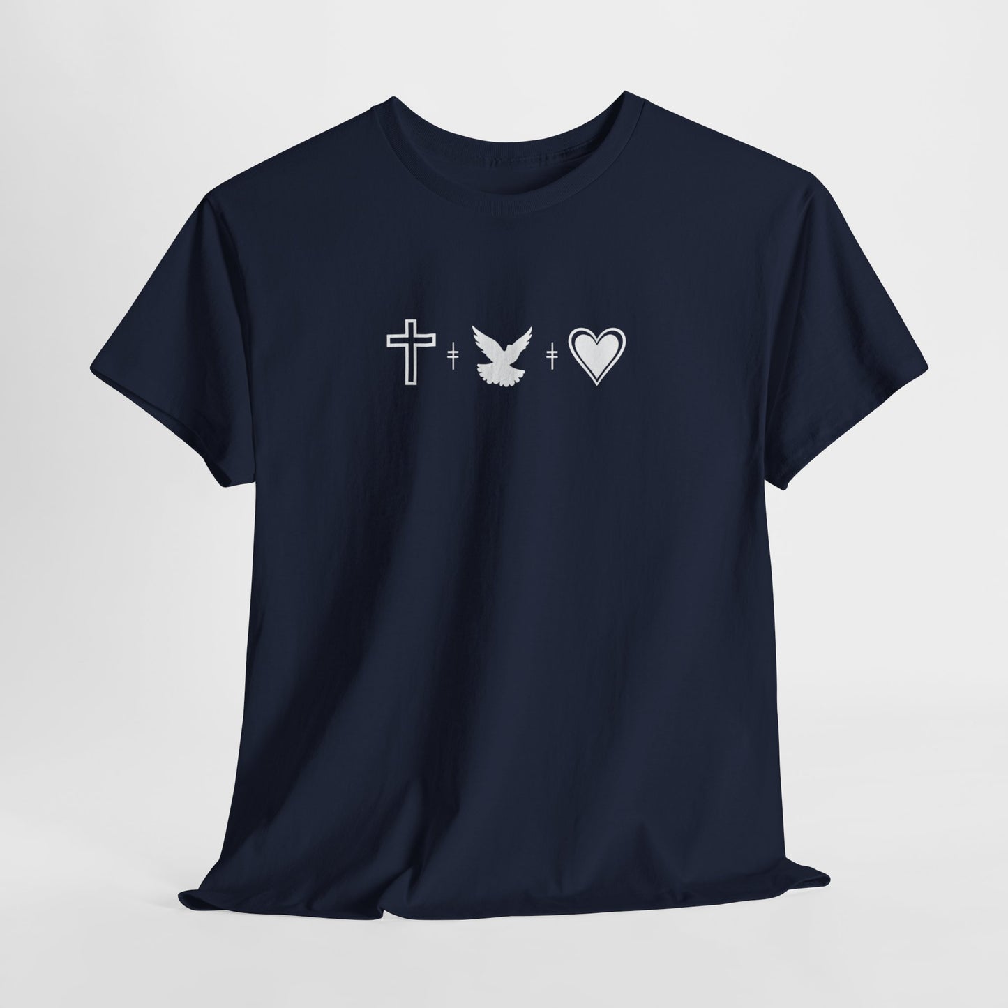Worship Tee — "I Was Built to Worship" Christian Cross + Dove + Heart T‑Shirt