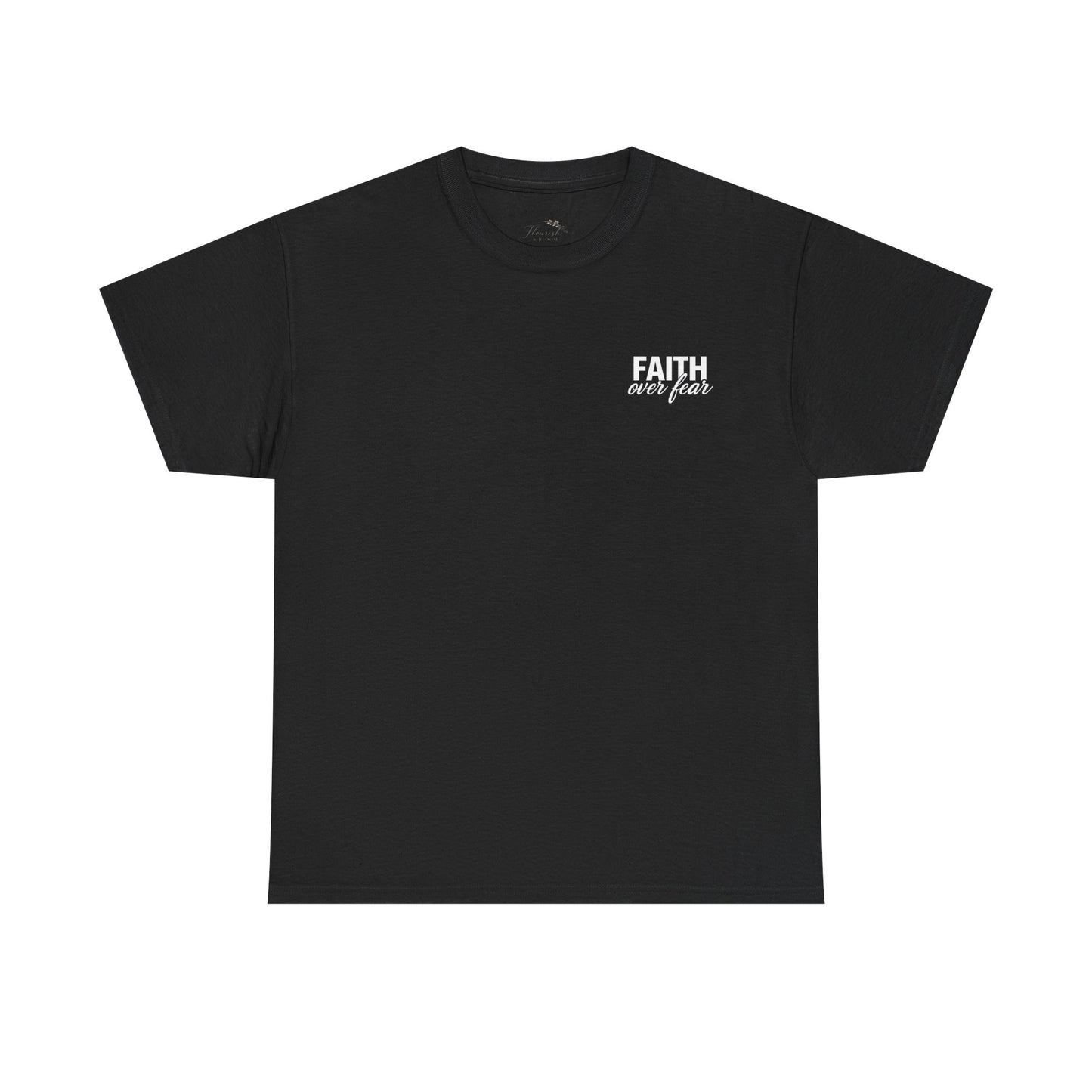 Faith Over Fear T-Shirt — BLUE Christian Cross Inspirational Tee