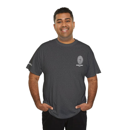 Belong to Christ T-Shirt — Christian Cross Fingerprint Tee (Isaiah 43:1)