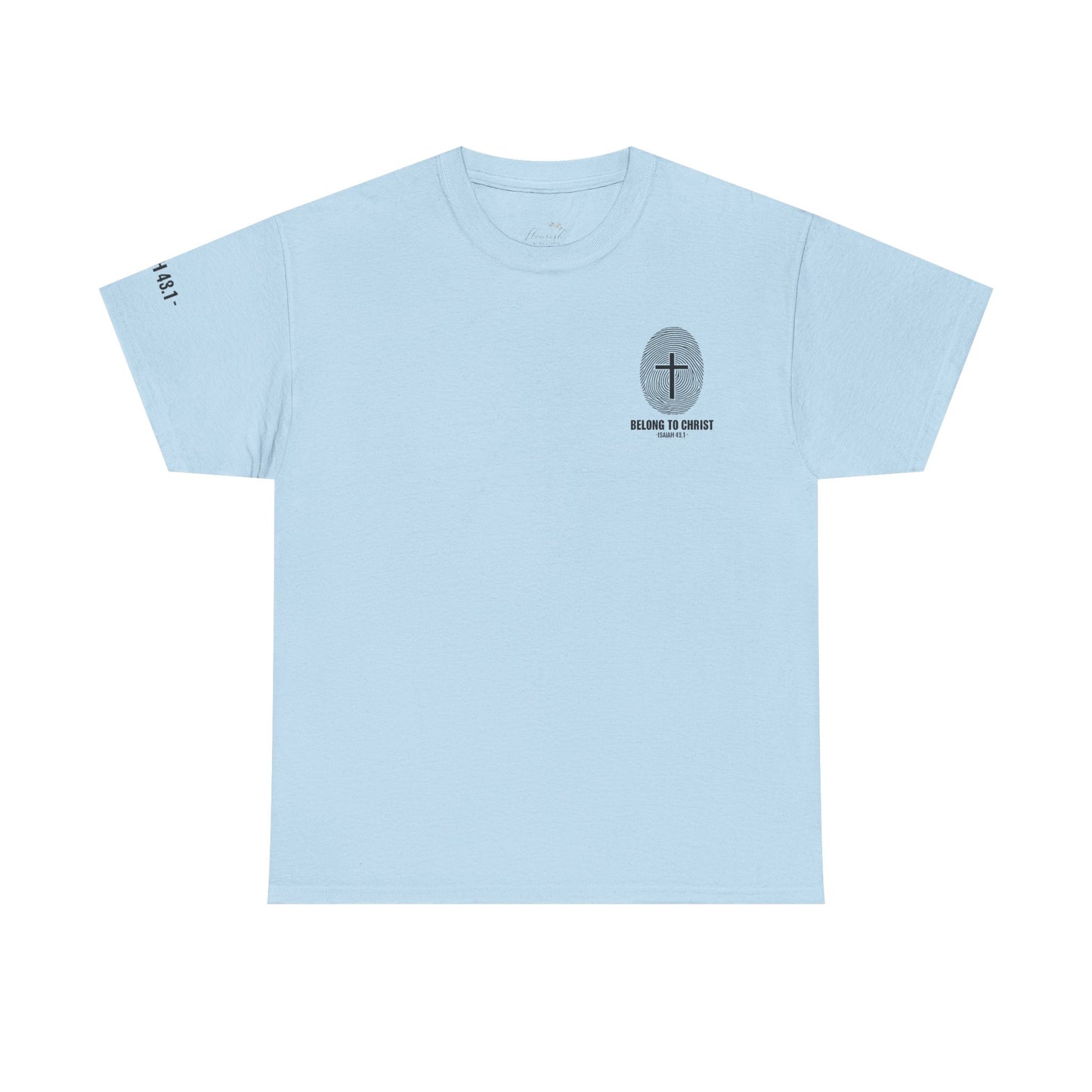 Belong to Christ T-Shirt — Christian Cross Fingerprint Tee (Isaiah 43:1)