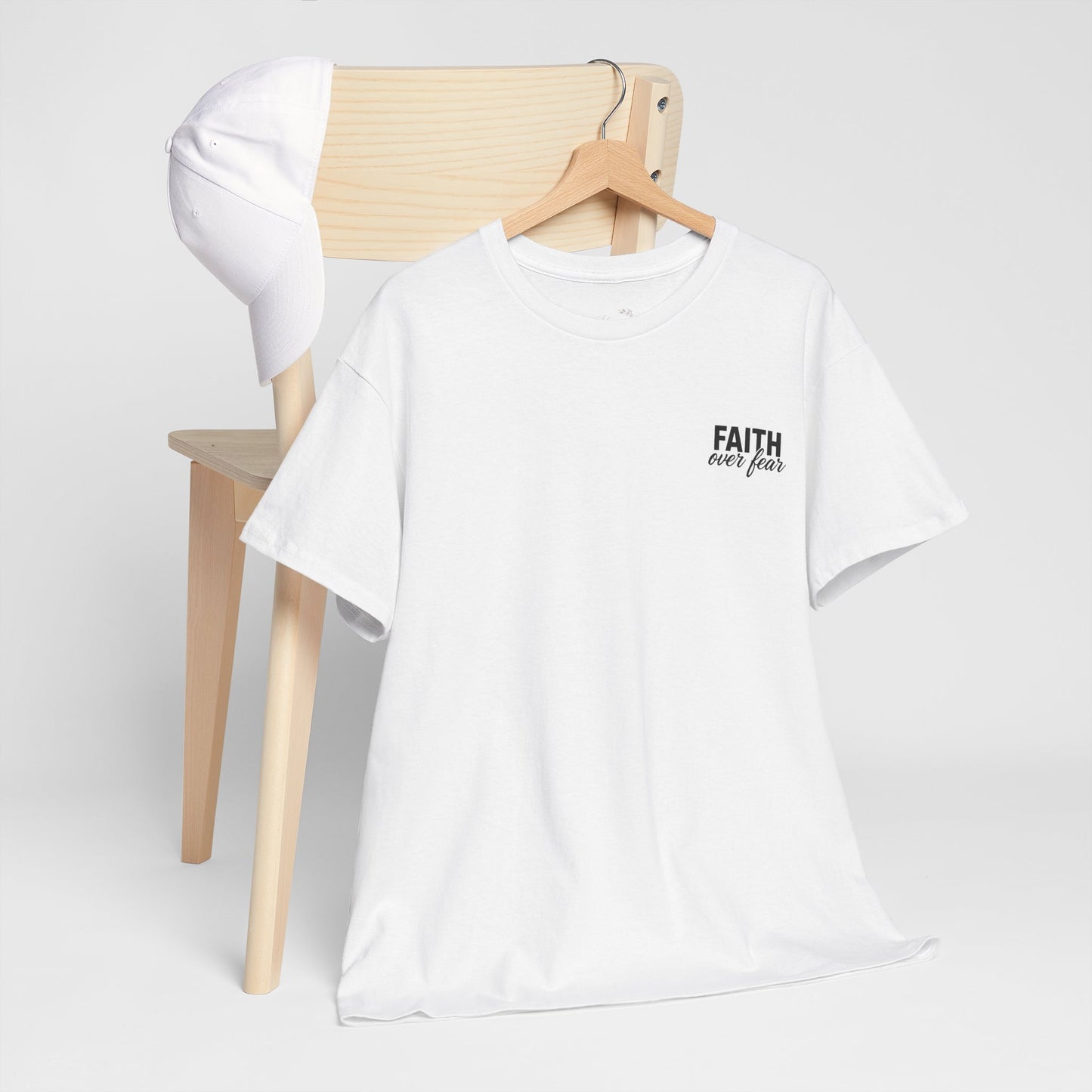 Faith Over Fear T‑Shirt — PINK Christian Cross Graphic Tee