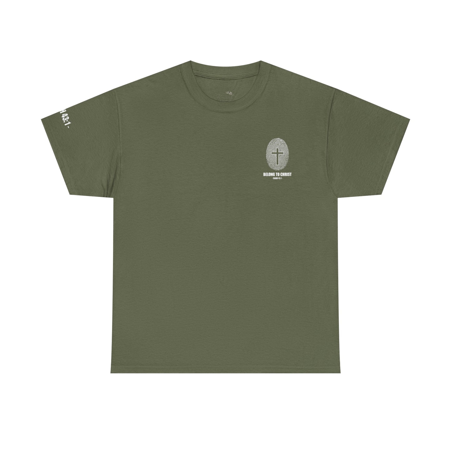 Belong to Christ T-Shirt — Christian Cross Fingerprint Tee (Isaiah 43:1)