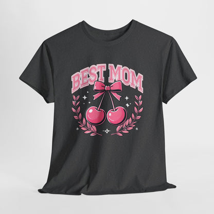Best Mom Cherry Tee — Cute Pink Mother's Day T-Shirt