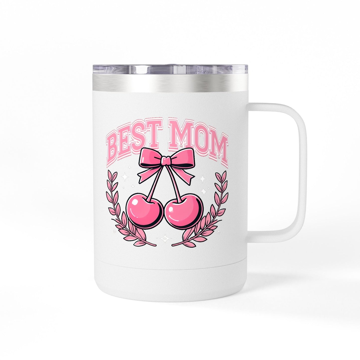 Best Mom Pink Bow & Cherries - 15oz Tumbler