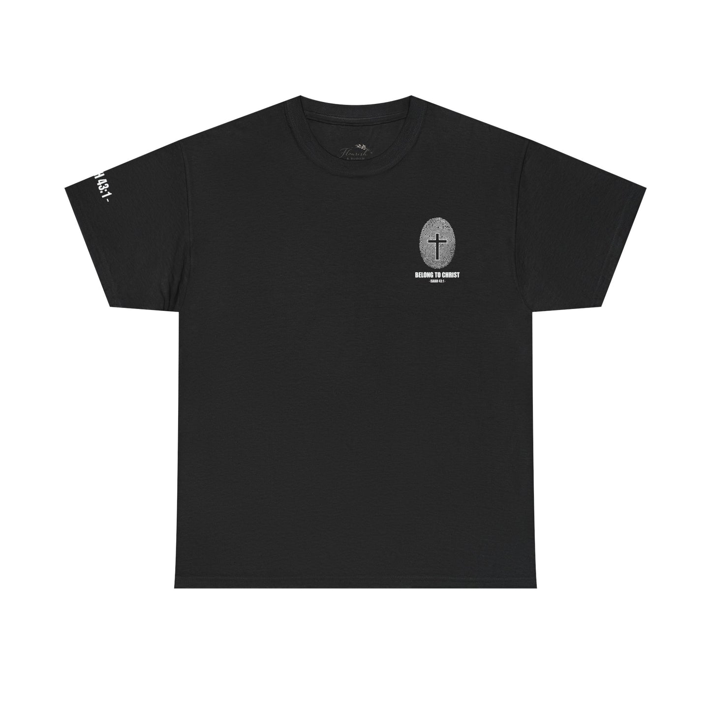 Belong to Christ T-Shirt — Christian Cross Fingerprint Tee (Isaiah 43:1)