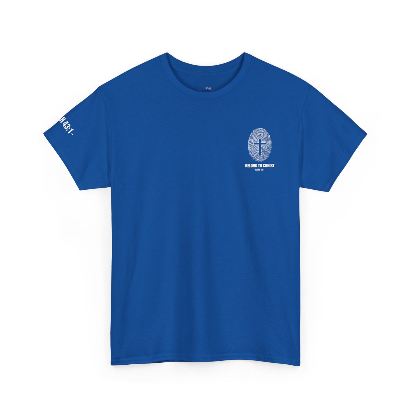 Belong to Christ T-Shirt — Christian Cross Fingerprint Tee (Isaiah 43:1)