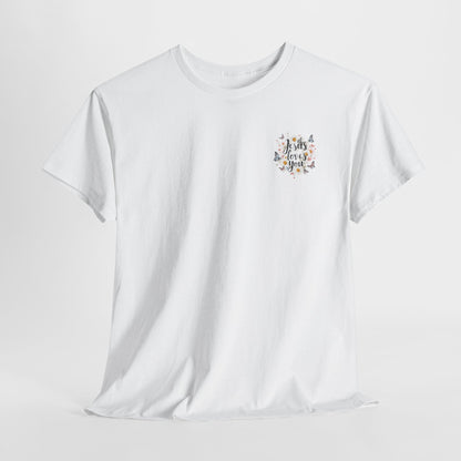 Christian T-Shirt — “Jesus Loves You” Floral Butterfly Tee
