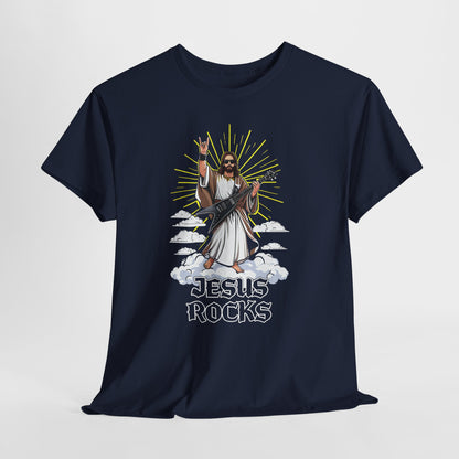 Jesus Rocks T‑Shirt — Rock & Faith Graphic Tee