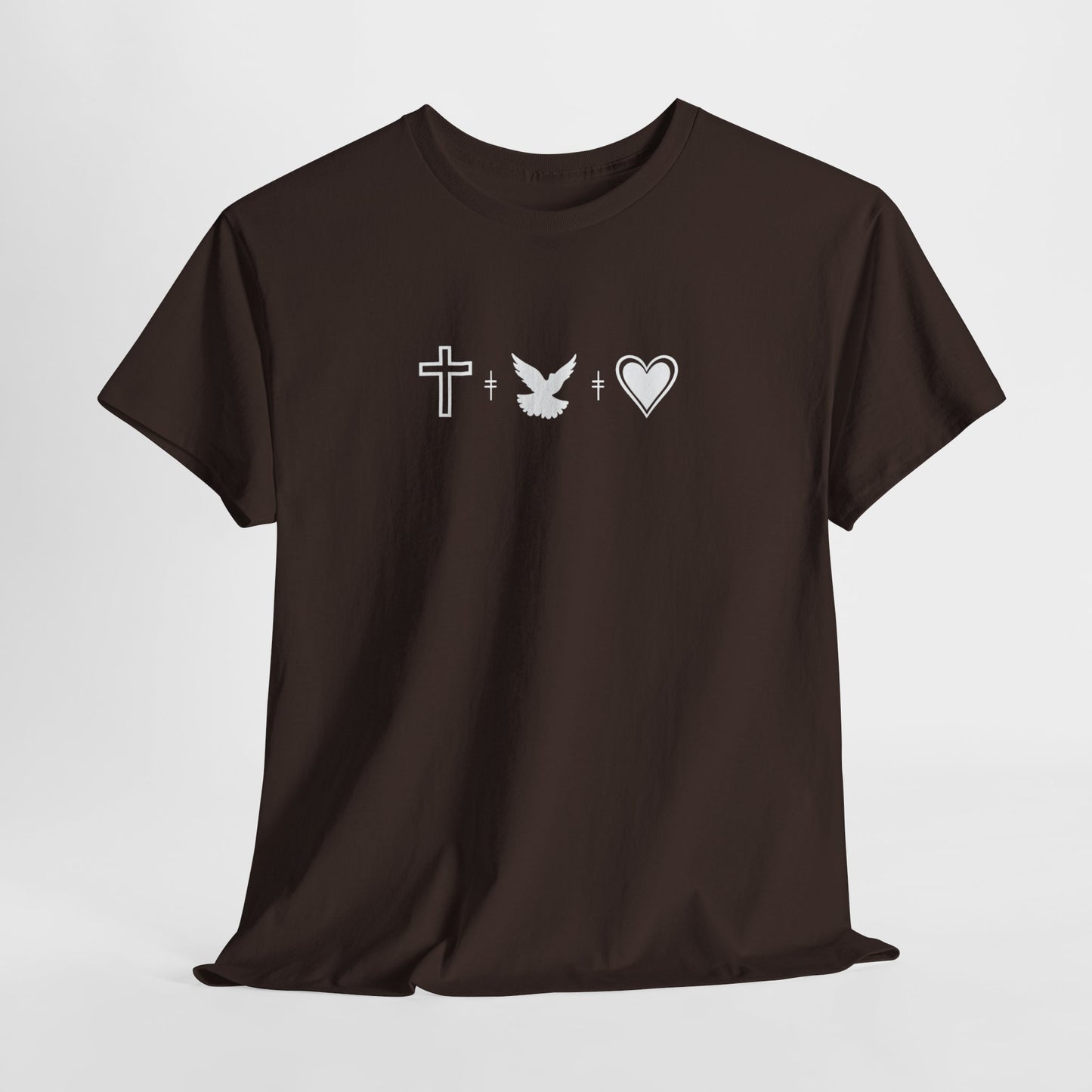 Worship Tee — "I Was Built to Worship" Christian Cross + Dove + Heart T‑Shirt