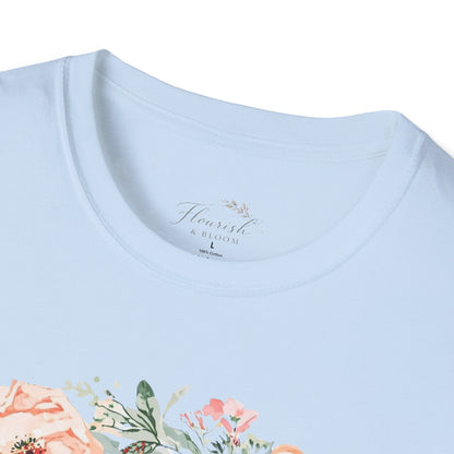 T-Shirt — "Fearfully and Wonderfully Made" Floral Inspirational Tee