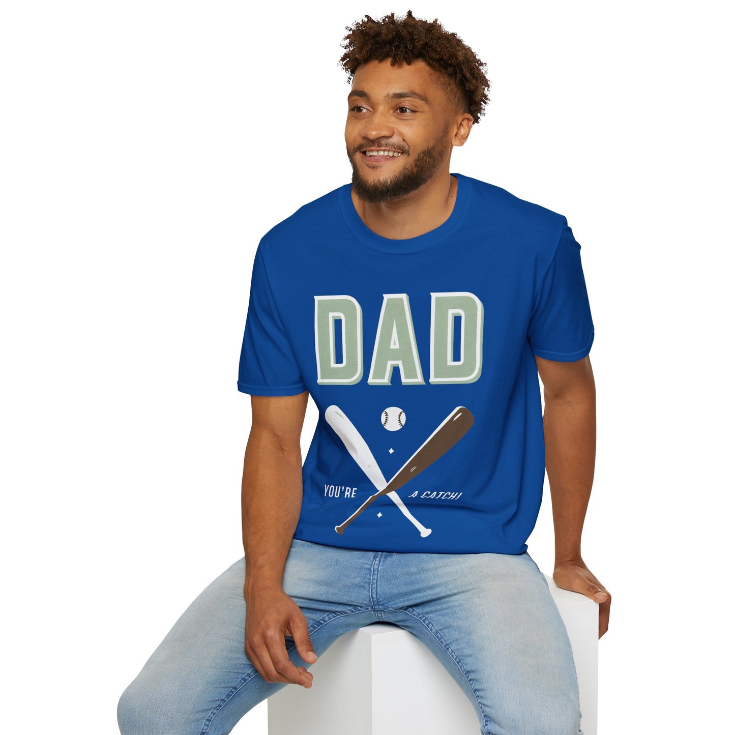 Dad Baseball T-Shirt – ‘You’re a Catch’ Sports Graphic Tee for Fathers, Father’s Day Gift