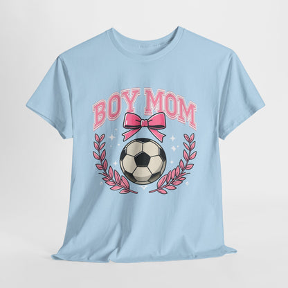 Boy Mom T-Shirt — Pink Laurel Bow