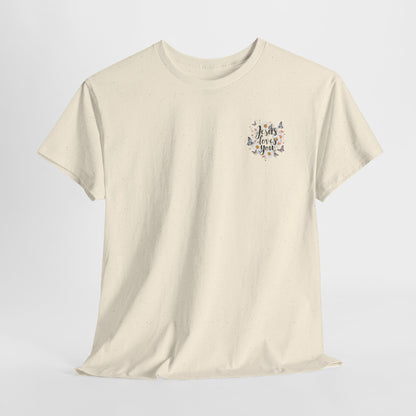 Christian T-Shirt — “Jesus Loves You” Floral Butterfly Tee