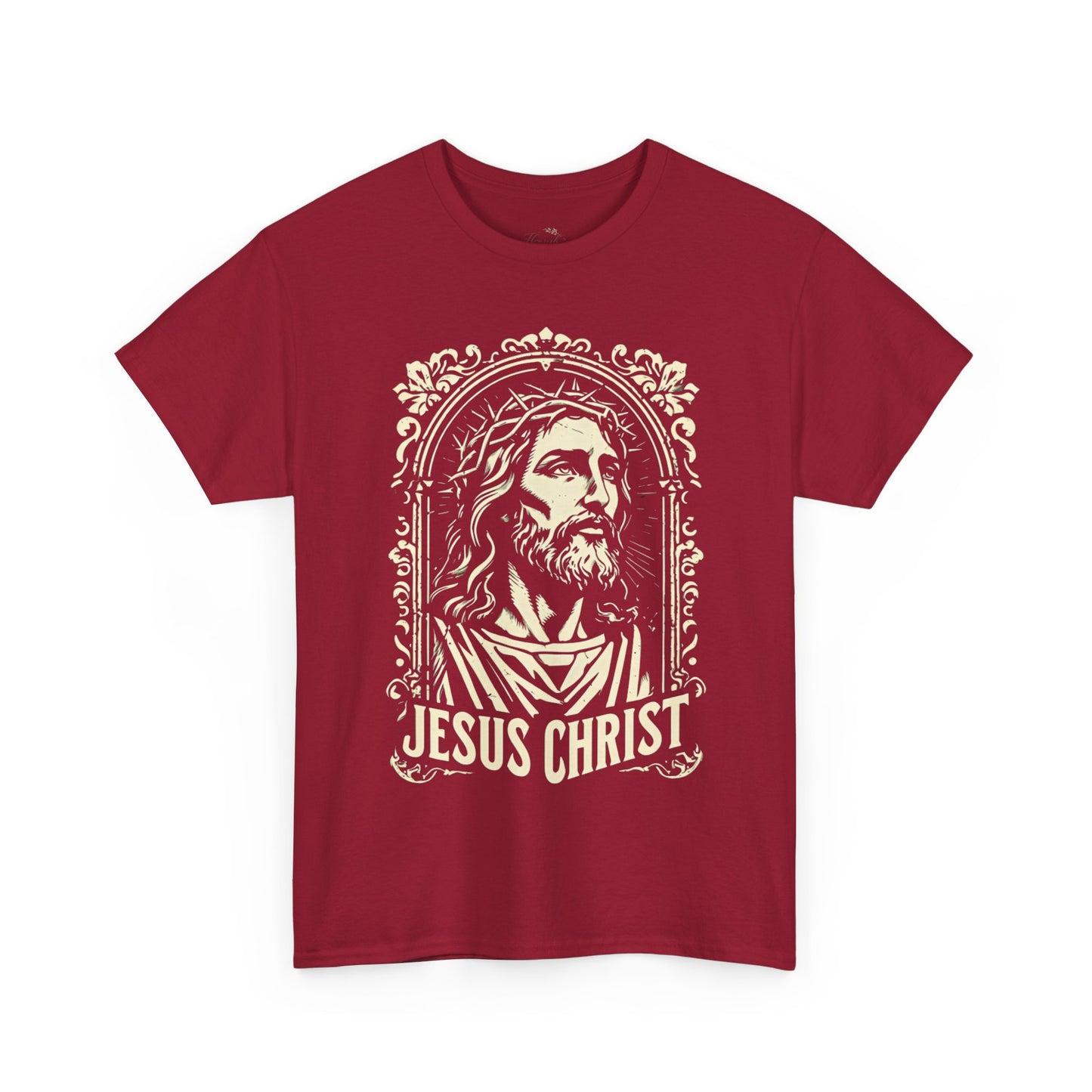 Jesus Christ Front Graphic Tee - Vintage Ornate T-Shirt