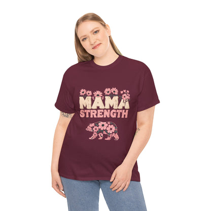 Mama Strength T-Shirt — Floral Mama Bear Tee for Mothers, Mother’s Day Gift