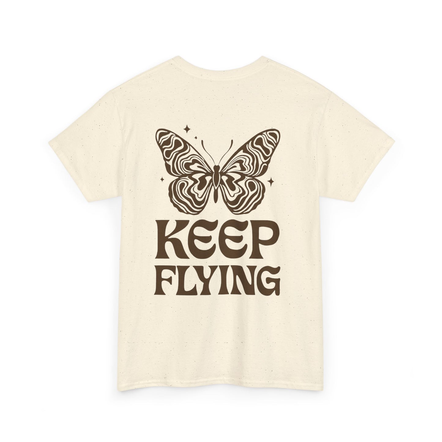 Keep Flying Butterfly Tee — Retro Motivational Graphic Shirt
