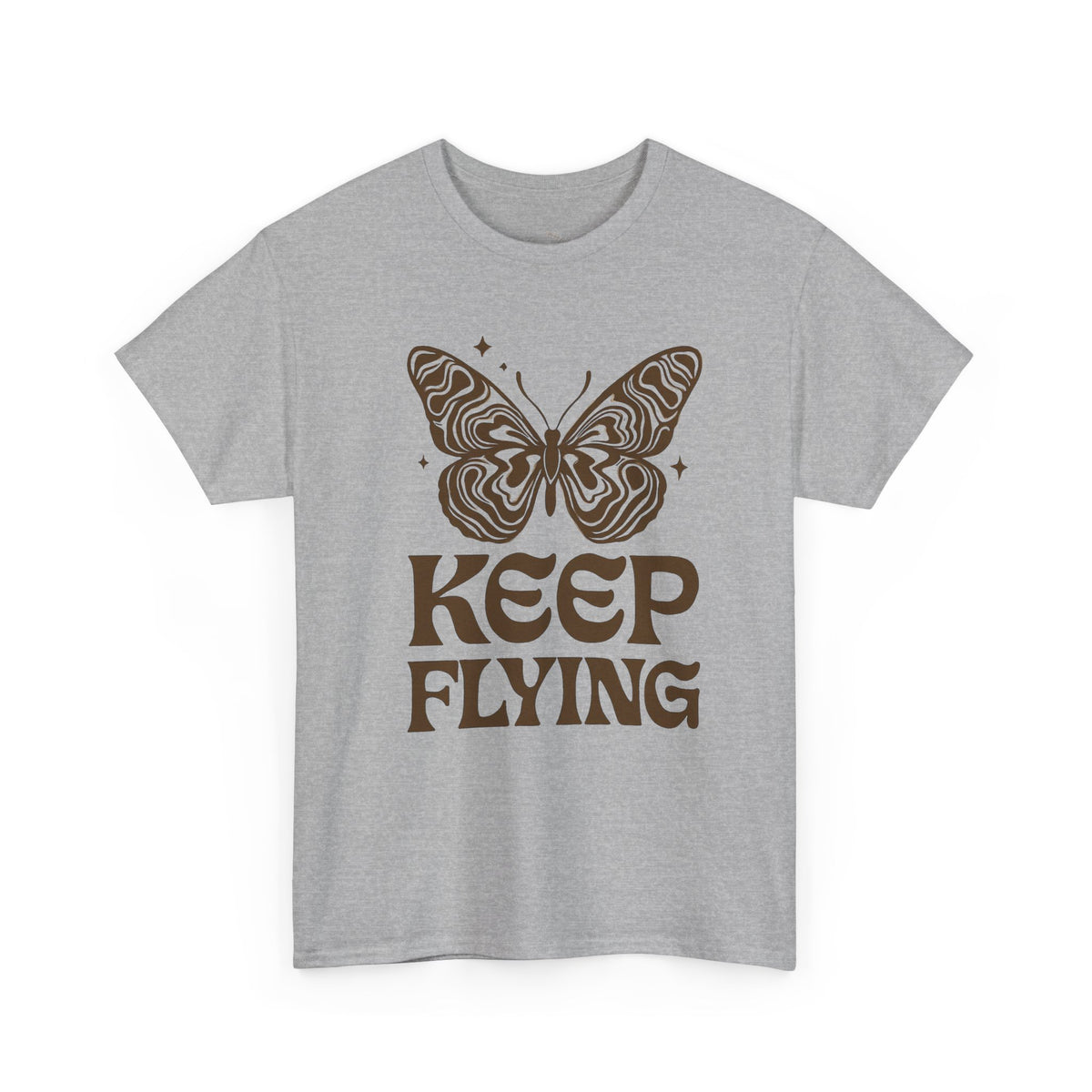 Keep Flying Butterfly Tee — Retro Motivational Graphic Shirt