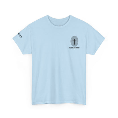 Belong to Christ T-Shirt — Christian Cross Fingerprint Tee (Isaiah 43:1)