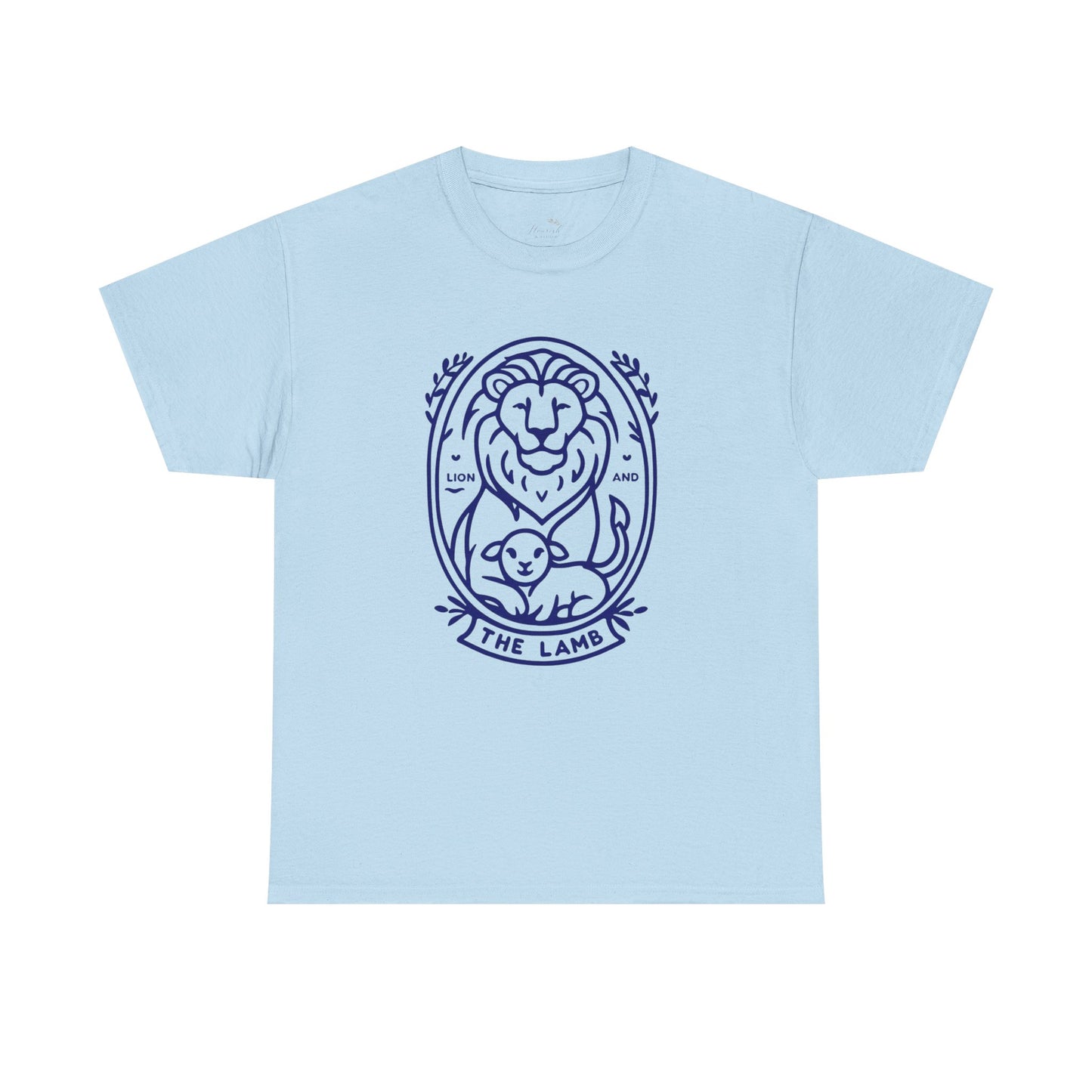 The Lamb Crewneck T‑Shirt — Lion & Lamb Faith Graphic Tee