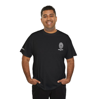 Belong to Christ T-Shirt — Christian Cross Fingerprint Tee (Isaiah 43:1)