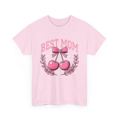 Best Mom Cherry Tee — Cute Pink Mother's Day T-Shirt