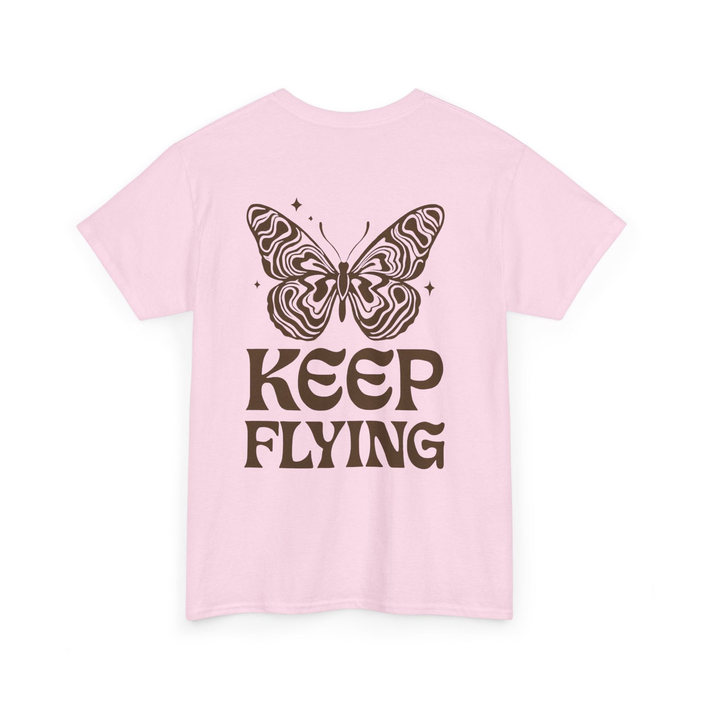 Keep Flying Butterfly Tee — Retro Motivational Graphic Shirt