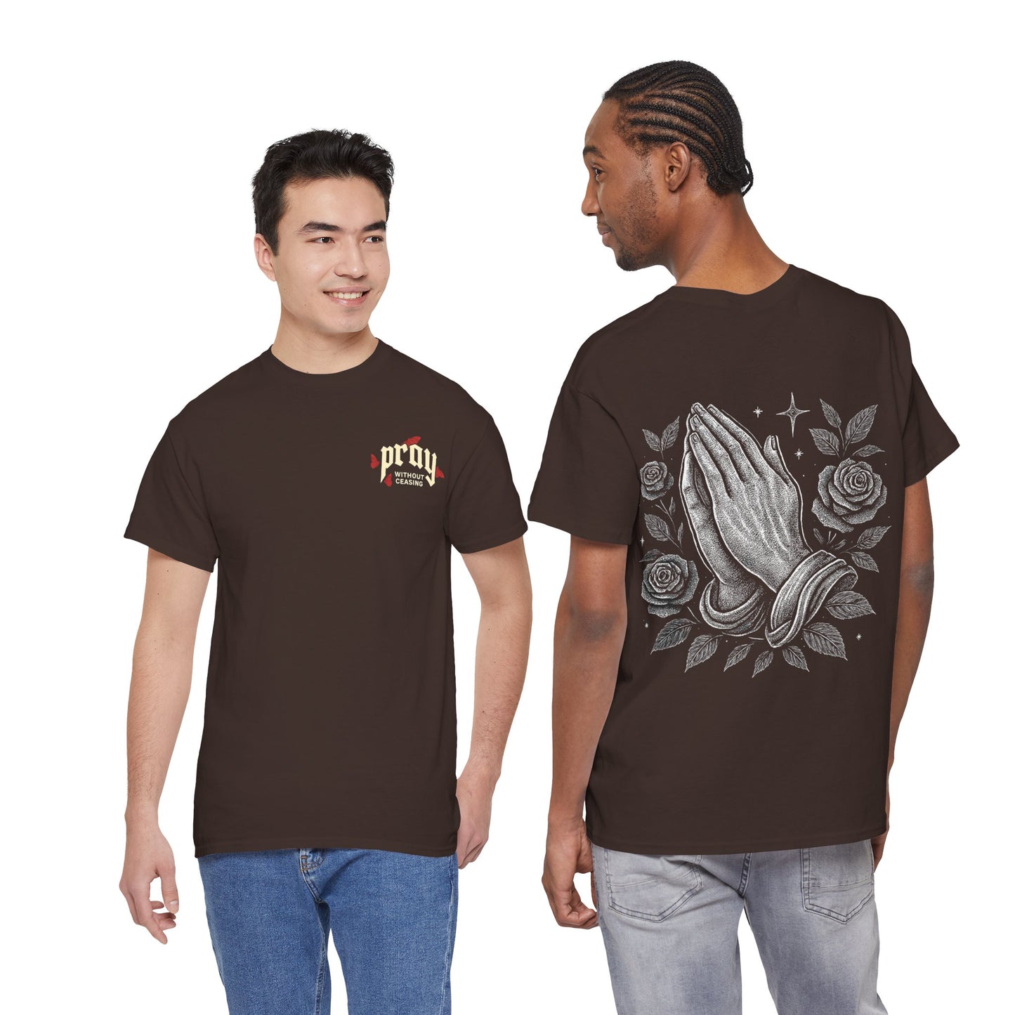 Prayer Hands T-Shirt — Pray Without Ceasing Graphic Unisex Tee