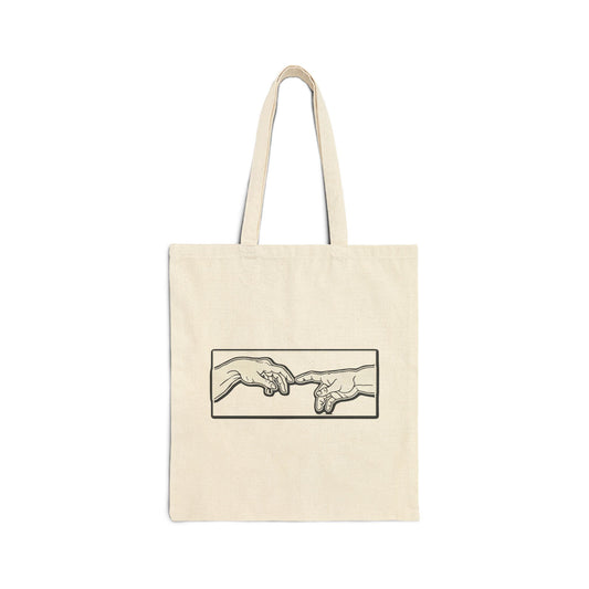 Cotton Canvas Tote Bag - Reaching Hands