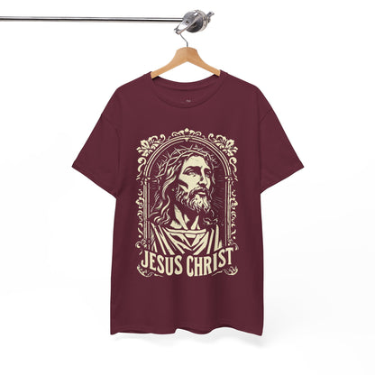 Jesus Christ Front Graphic Tee - Vintage Ornate T-Shirt