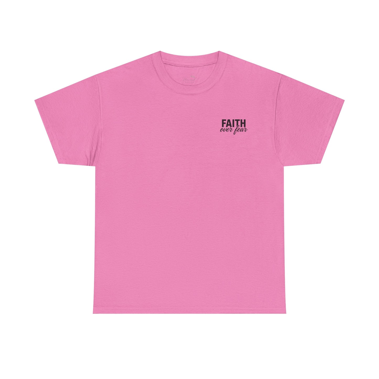 Faith Over Fear T‑Shirt — PINK Christian Cross Graphic Tee