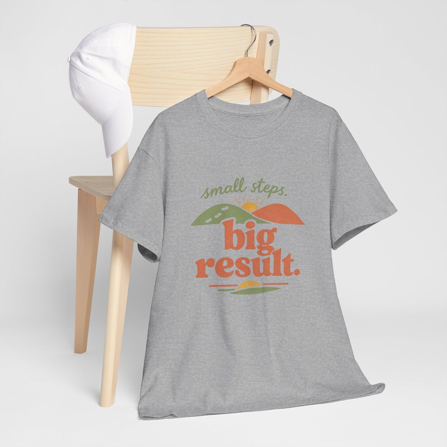 T-Shirt — "small steps. big result." Retro Motivational Tee
