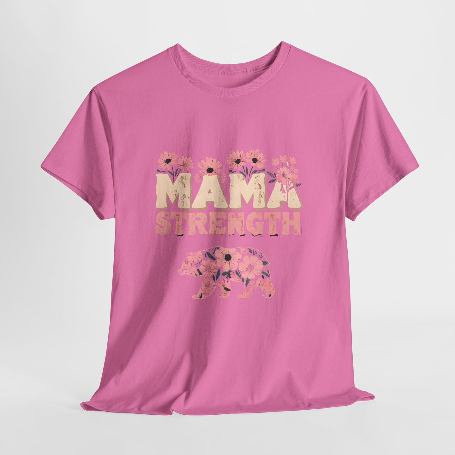 Mama Strength T-Shirt — Floral Mama Bear Tee for Mothers, Mother’s Day Gift