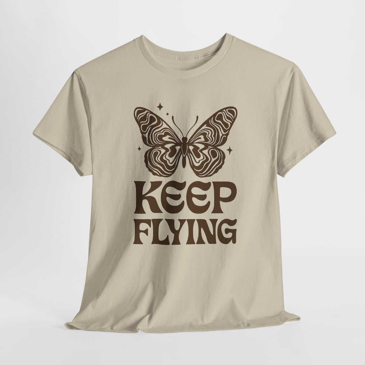 Keep Flying Butterfly Tee — Retro Motivational Graphic Shirt