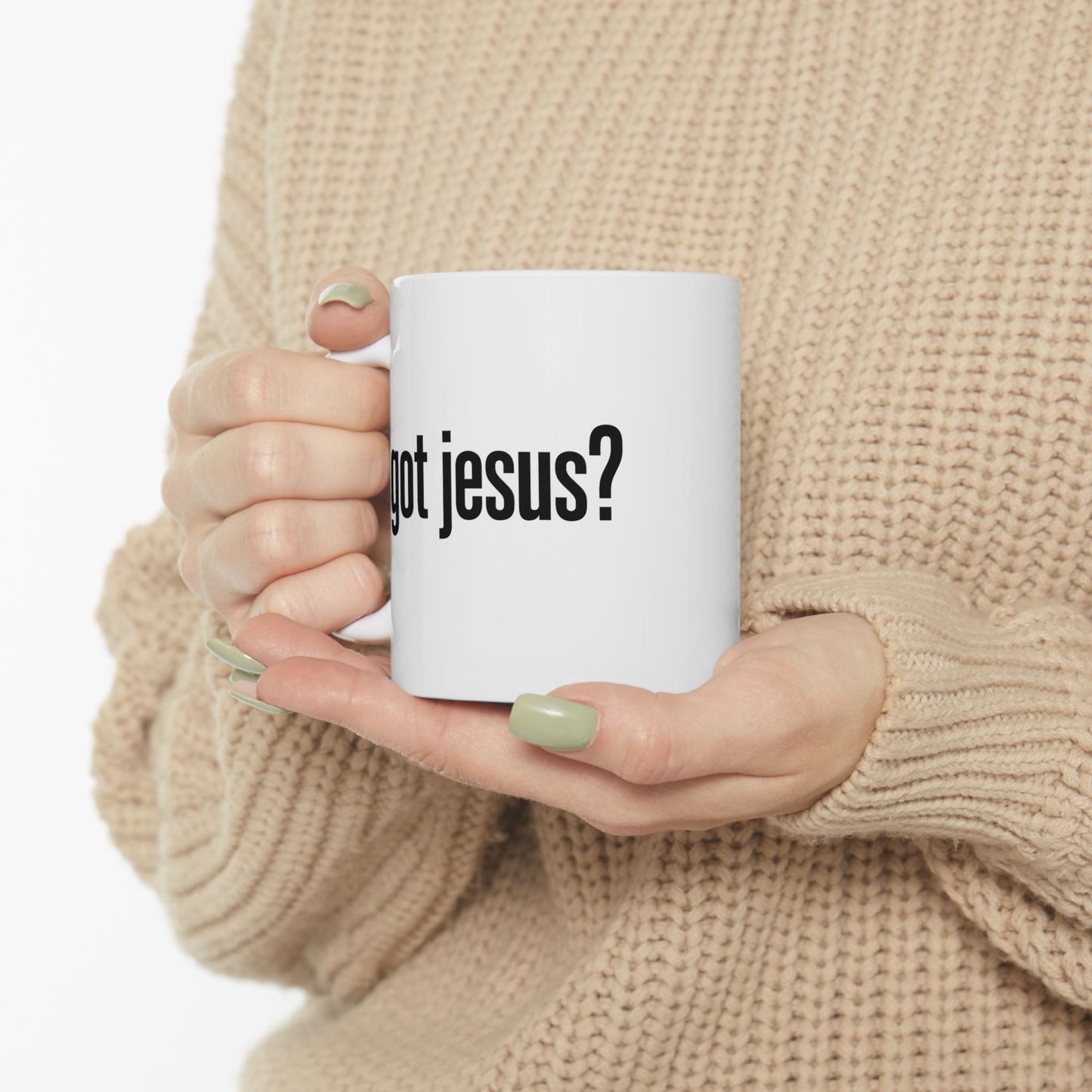 Ceramic Mug — 'Got Jesus?' Minimalist Funny Typography Coffee Cup