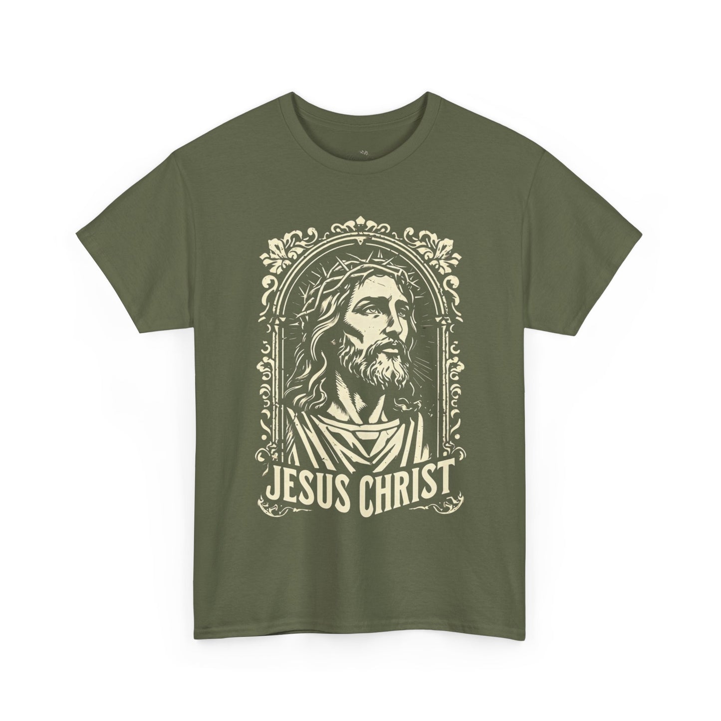 Jesus Christ Front Graphic Tee - Vintage Ornate T-Shirt