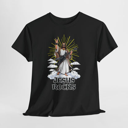 Jesus Rocks T‑Shirt — Rock & Faith Graphic Tee