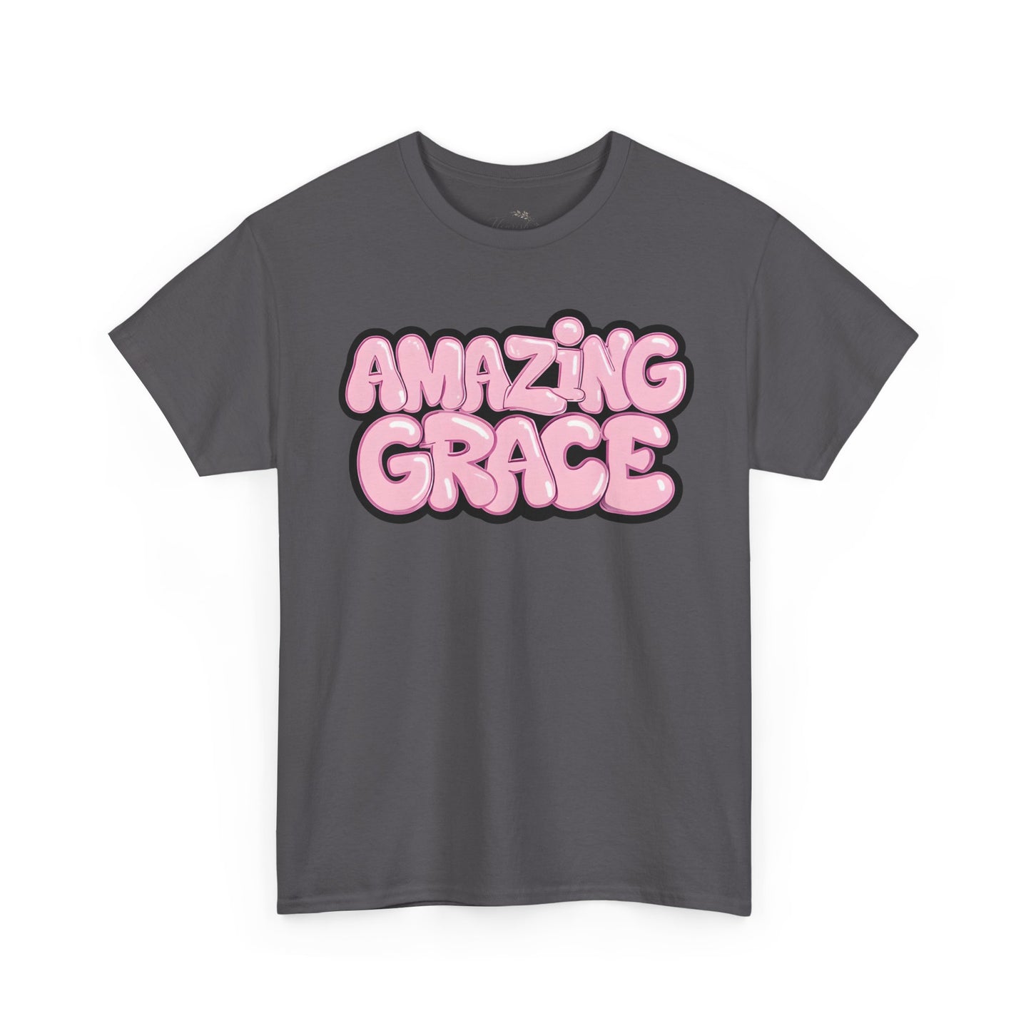 Amazing Grace T-Shirt — Pink Bubble Letter Christian Tee