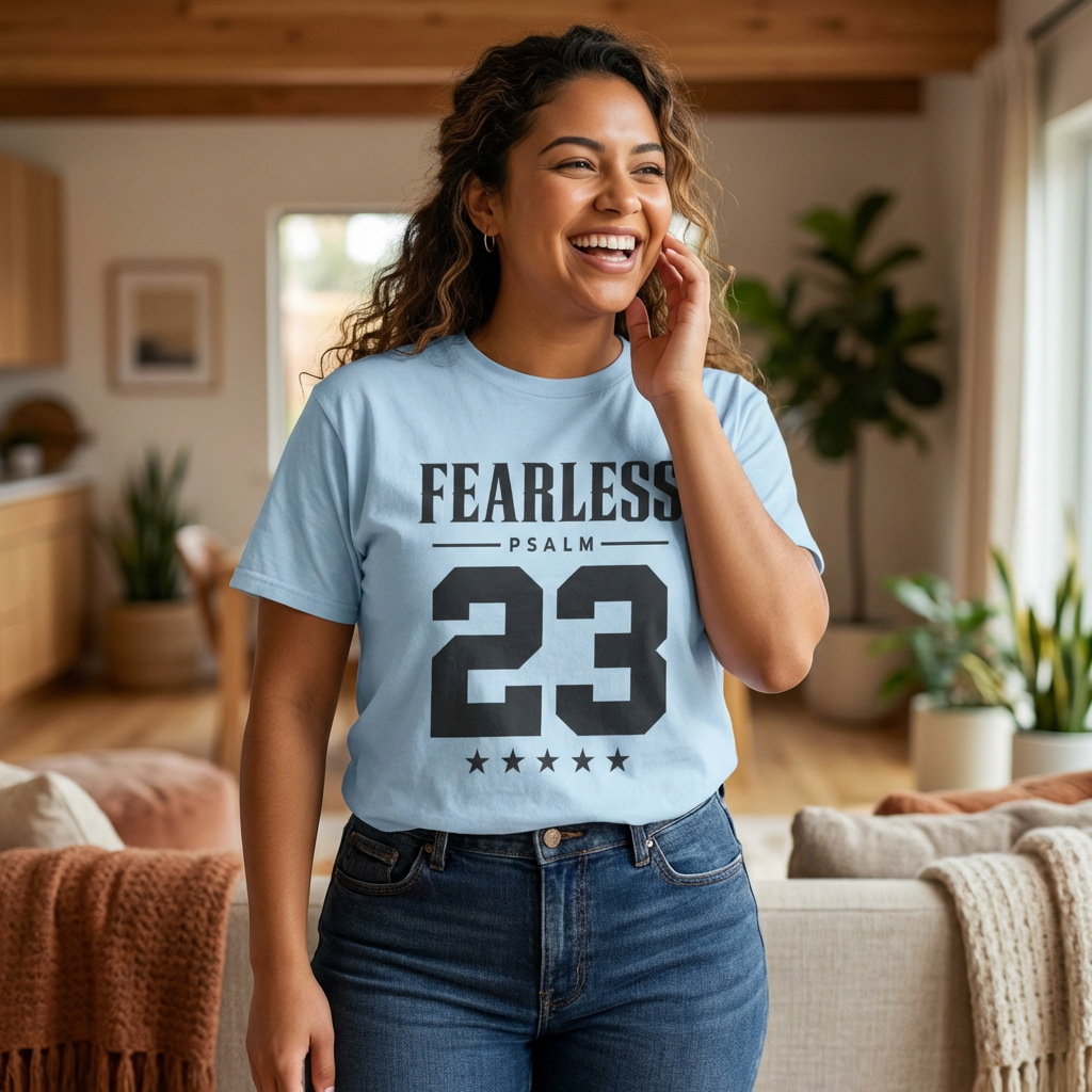 Fearless Psalm 23 Unisex T-Shirt — The Good Shepherd Christian Tee