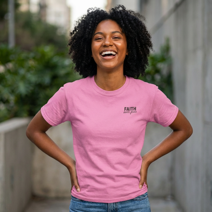 Faith Over Fear T‑Shirt — PINK Christian Cross Graphic Tee