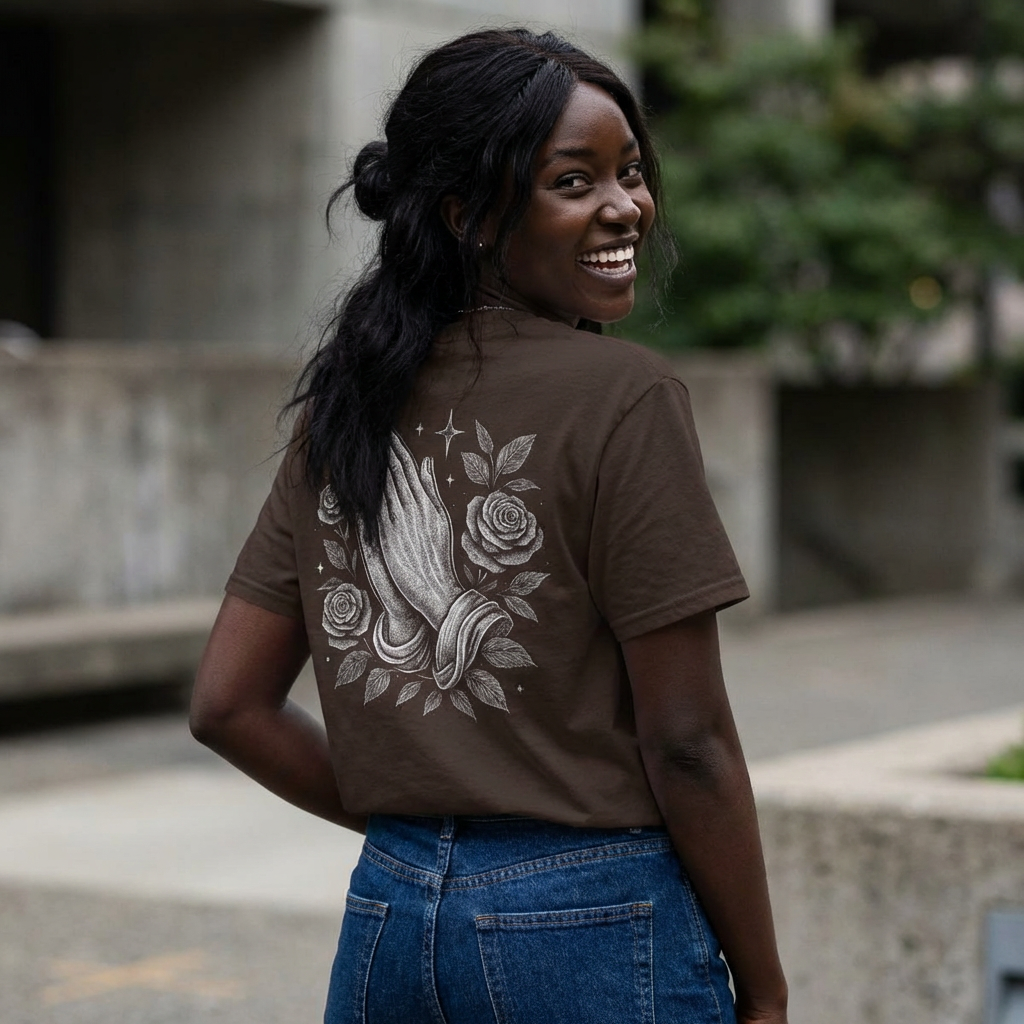 Prayer Hands T-Shirt — Pray Without Ceasing Graphic Unisex Tee
