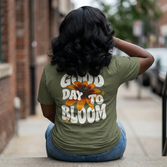Good Day to Bloom Tee — Floral Retro Graphic T‑Shirt