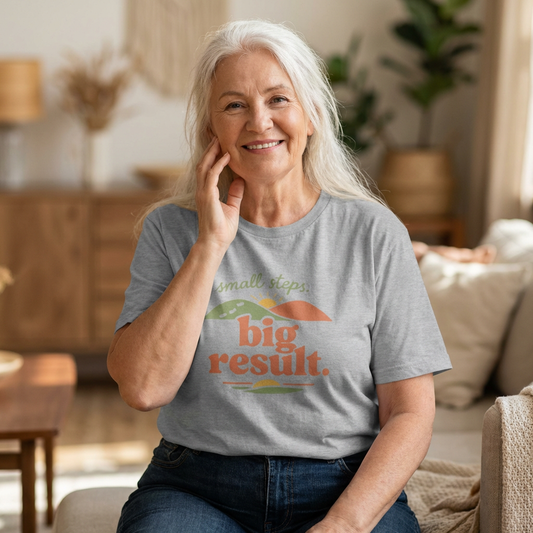 T-Shirt — "small steps. big result." Retro Motivational Tee