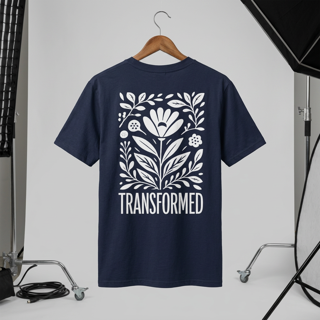 Floral Inspirational 'Transformed' Graphic Tee