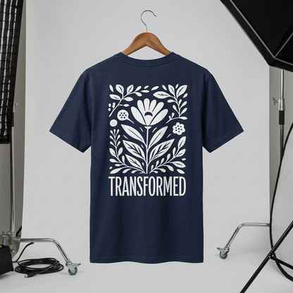 Floral Inspirational 'Transformed' Graphic Tee
