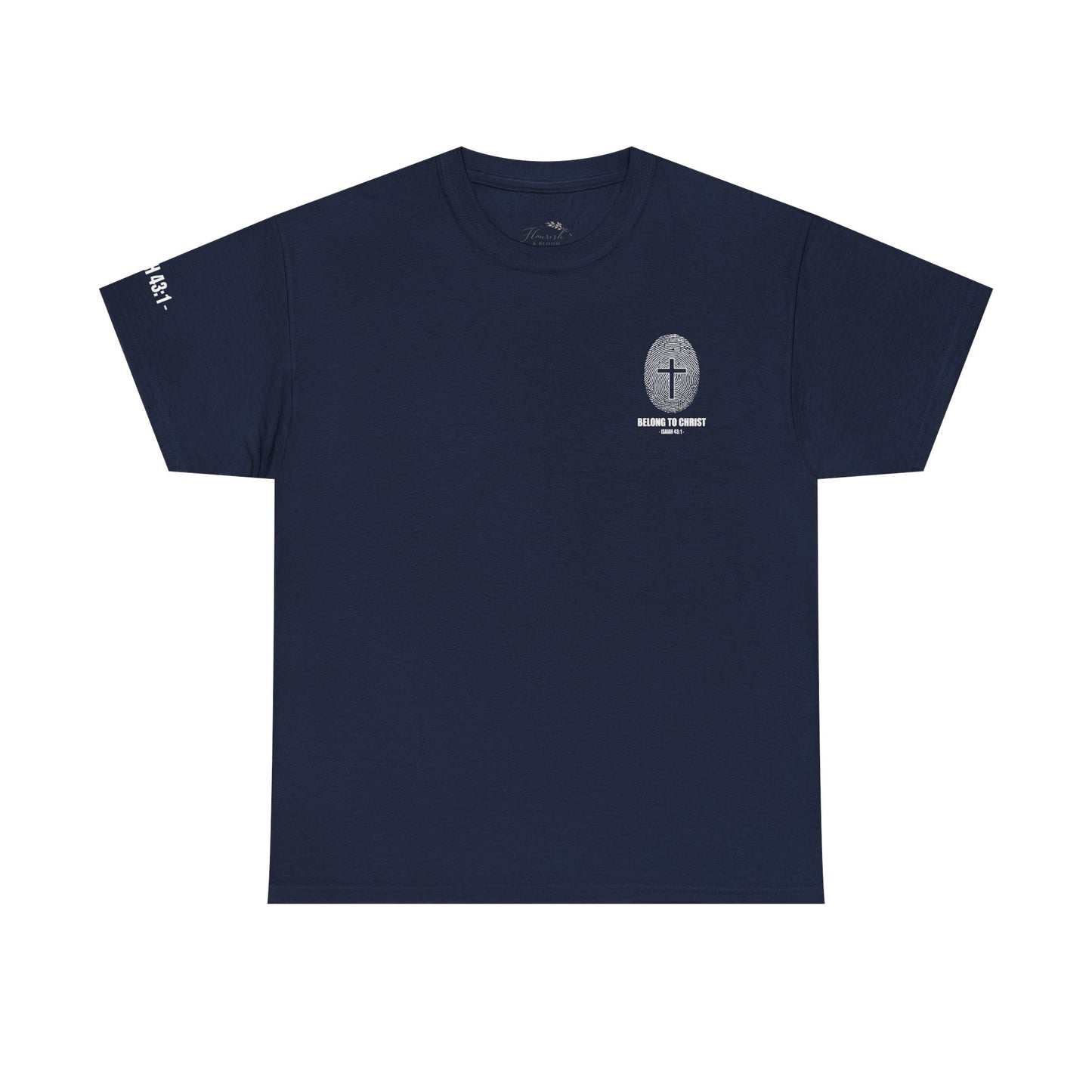 Belong to Christ T-Shirt — Christian Cross Fingerprint Tee (Isaiah 43:1)