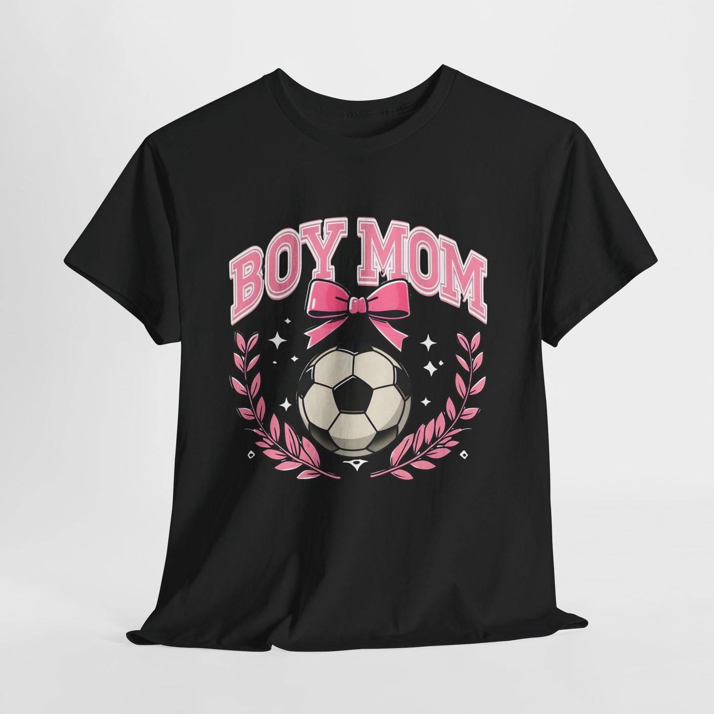 Boy Mom T-Shirt — Pink Laurel Bow