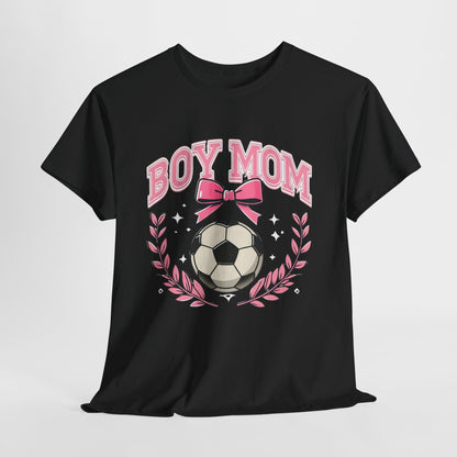 Boy Mom T-Shirt — Pink Laurel Bow