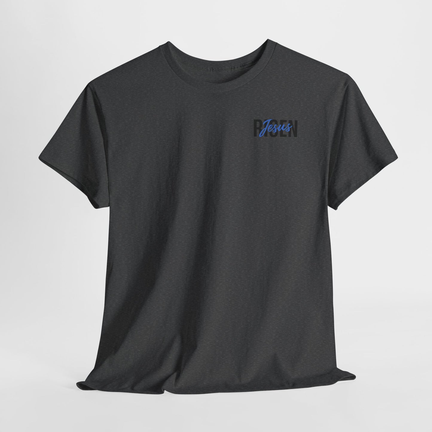 BLUE Risen Jesus Tee — Christian Easter Shirt with Crown of Thorns Design